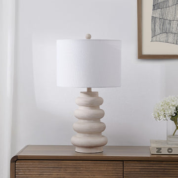 Juniper 26" Modern Minimalist Resin Stacked Ovoid LED Lamp